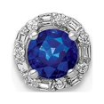 thumbnail image 1 of 14k White Gold 1/20ct. Diamond and Sapphire Circle Halo Chain Slide, 1 of 2