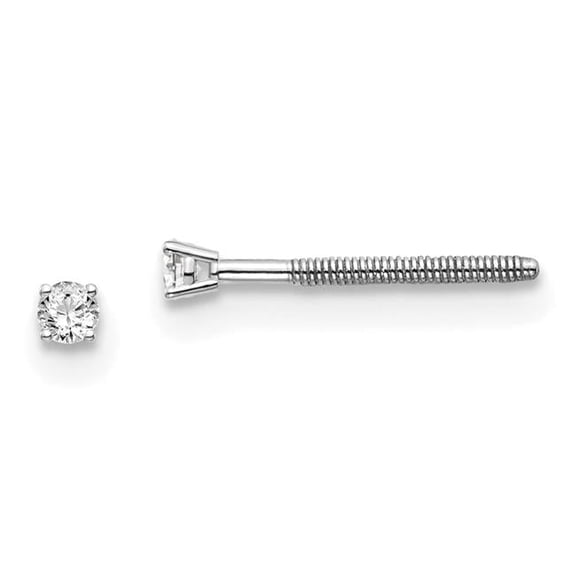 Finest Gold 14K White Gold 0.05 CTW VS2-SI1 G-I Diamond Stud Thread On-off Post Earrings
