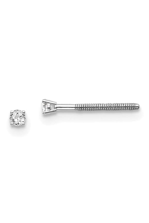 14K White Gold 0.05 CTW VS2-SI1 G-I Diamond Stud Thread On-off Post Earrings