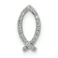 thumbnail image 1 of Finest Gold 14K White Gold 0.06 CTW Diamond Ichthus Chain Slide Pendant, 1 of 3