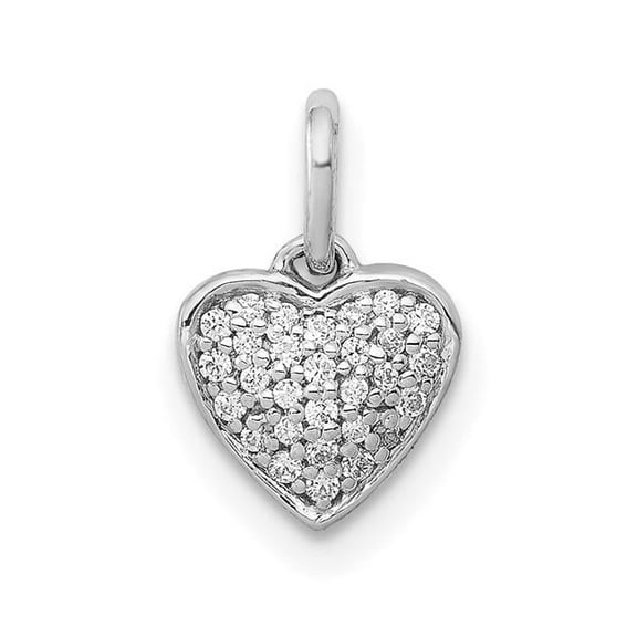 Finest Gold 14K White Gold 0.1CT Diamond Heart Pendant