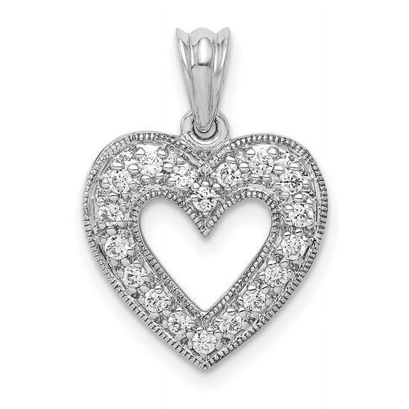 Finest Gold 14K White Gold 0.25 CTW Diamond Heart Pendant
