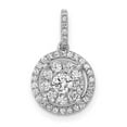 thumbnail image 1 of Finest Gold 14K White Gold 0.5 CTW Diamond Round Halo Cluster Pendant, 1 of 4