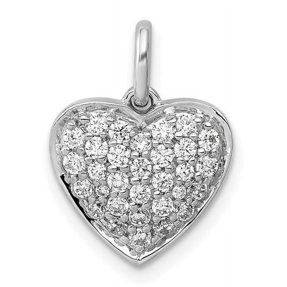 Finest Gold 14K White Gold 0.5CT Diamond Heart Pendant