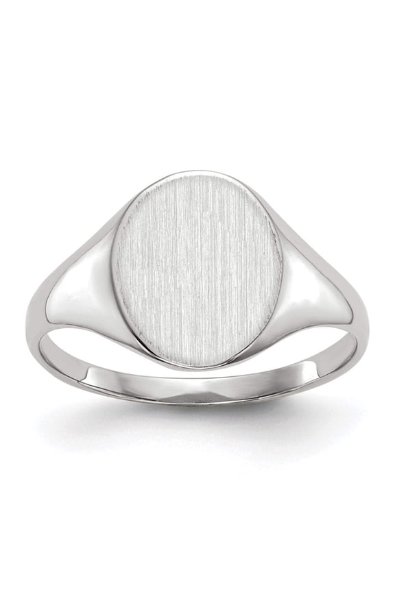 14k White Gold 9.0x10.0mm Open Back Signet Ring RS541