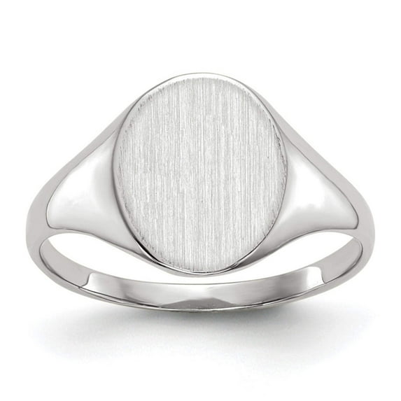 14k White Gold 9.0x10.0mm Open Back Signet Ring RS541