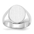 thumbnail image 1 of Finest Gold 14K White Gold 11.0 x 13.0 mm Closed Back Signet Ring, Size 6, 1 of 5