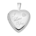 thumbnail image 1 of Finest Gold 14K White Gold 16 mm Satin I Love You Heart Locket Pendant, 1 of 1
