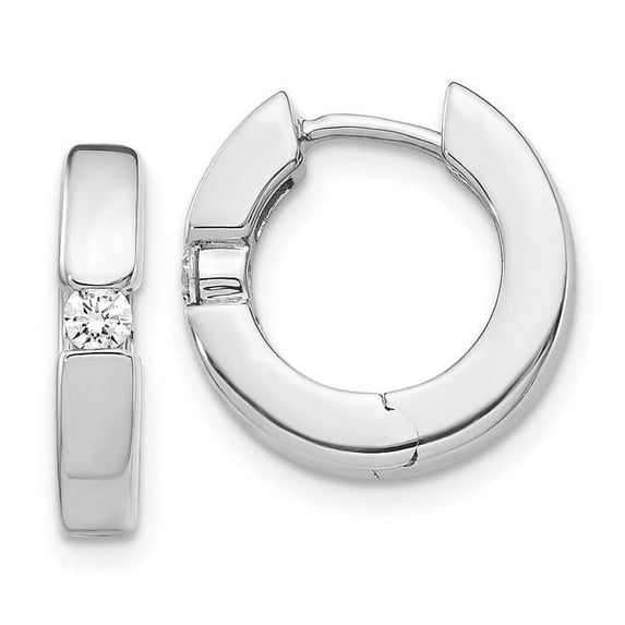 14k White Gold 2-2.7mm Round Hinged Hoop Earrings Mountings