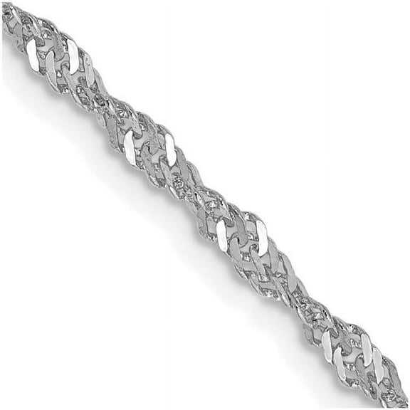The Black Bow 2mm, 14k White Gold, Diamond Cut Singapore Chain Necklace, 18 Inch
