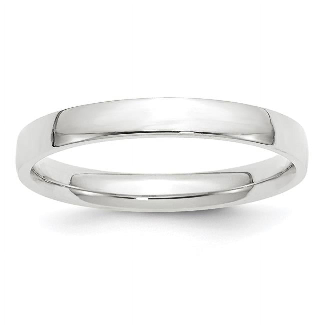 14k White Gold 3mm Lightweight Comfort Fit Wedding Band Size 4.5 WCFL030