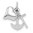 thumbnail image 1 of Finest Gold 14K White Gold 3D Heart Cross & Anchor Pendant, 1 of 4