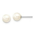 thumbnail image 1 of Finest Gold 14K White Gold 6-7 mm Round White Saltwater Akoya Earrings, 1 of 3