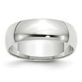 thumbnail image 1 of 14k White Gold 6mm Lightweight Half Round Wedding Band Size 6.5 WHRL060, 1 of 3