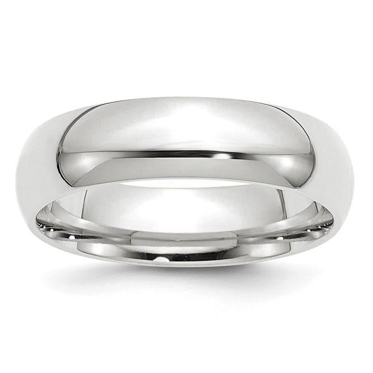 14k White Gold Solid Polished 6mm Comfort-Fit Band Ring Size 10.5 Ring for Women and Men - 8.8 Grams