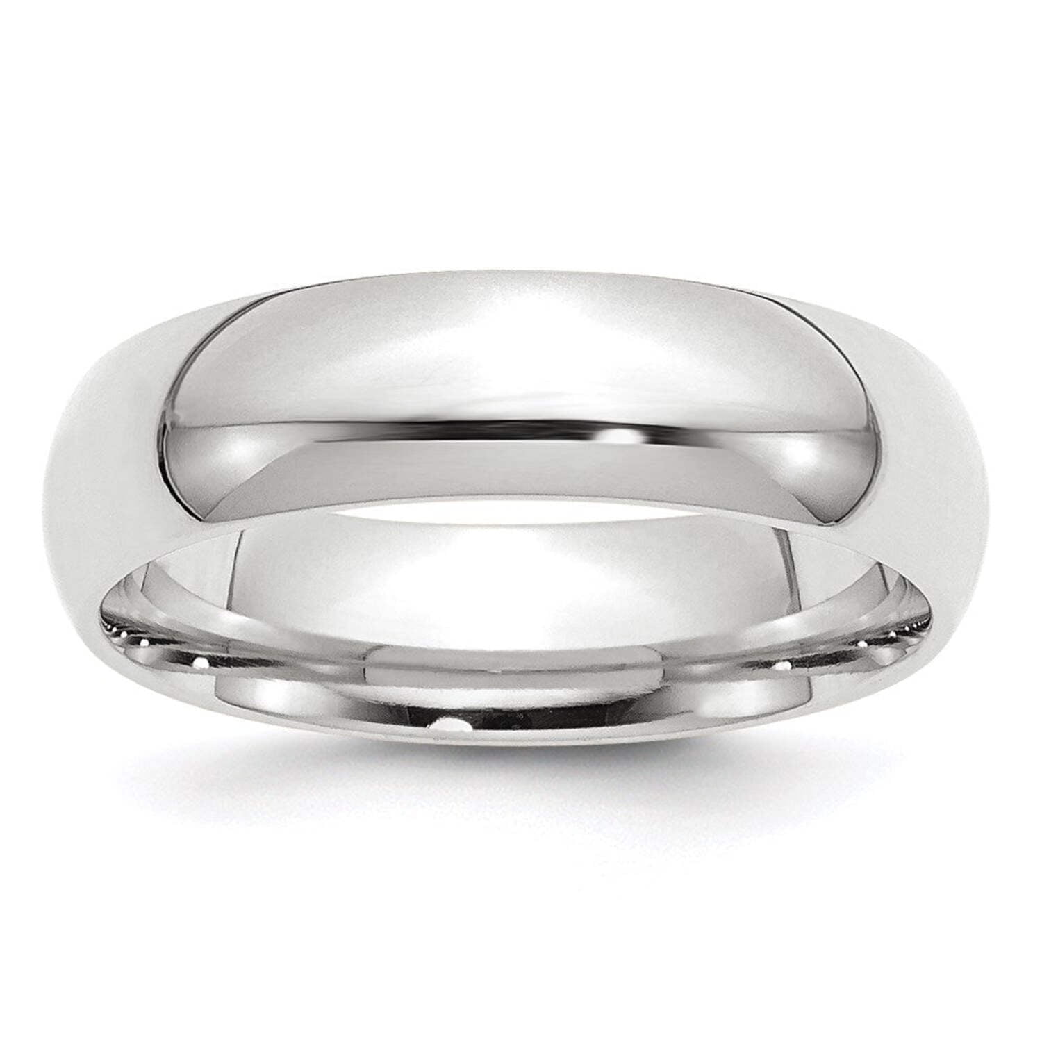 14k White Gold 6mm Engravable Comfort-Fit Band