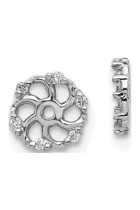 14K White Gold AA Diamond Jacket Earring