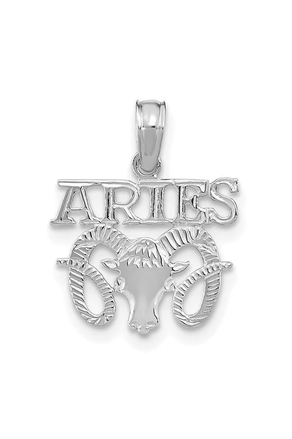 14K White Gold Aries Zodiac Charm