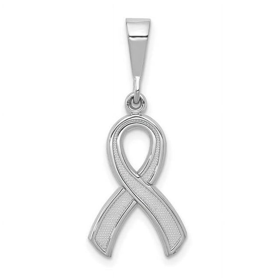 Finest Gold 14K White Gold Awareness Pendant