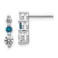 thumbnail image 1 of Finest Gold 14K White Gold Blue &amp; White Diamond Earrings, 1 of 2