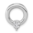 thumbnail image 1 of Finest Gold 14K White Gold Circle 4 mm Diamond Chain Slide Mounting Pendant, 1 of 5