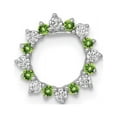 thumbnail image 1 of Finest Gold 14K White Gold Diamond & 0.08 Peridot Fancy Circle Chain Slide Pendant, 1 of 1