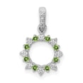thumbnail image 1 of 14k White Gold Diamond and .08 Peridot Fancy Circle Pendant PM3856, 1 of 4