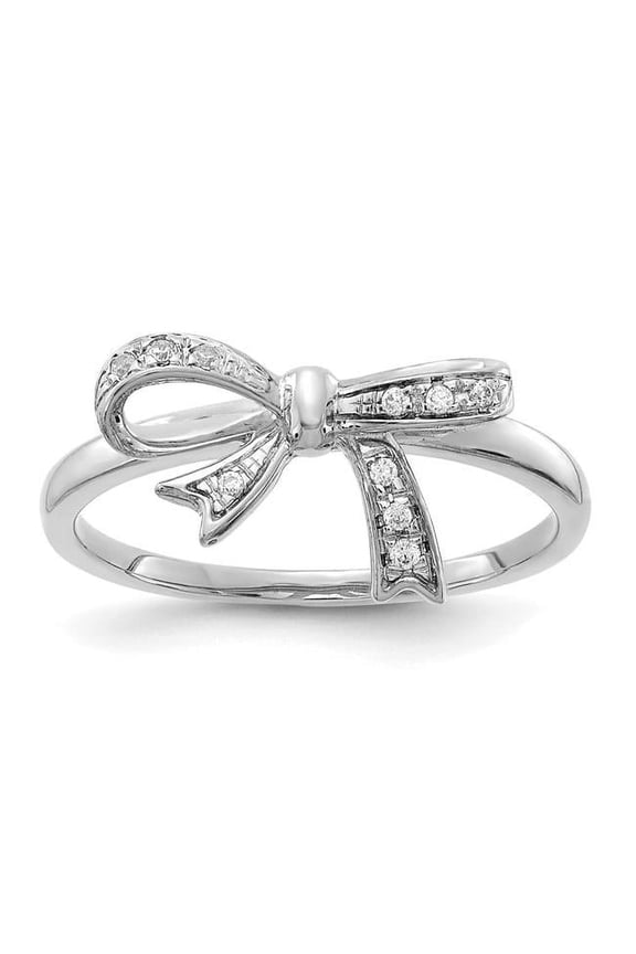 14k White Gold Diamond Bow Ring RM5701