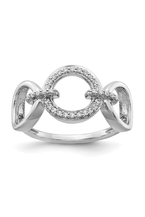 14k White Gold Diamond Fancy Circles Ring RM3719