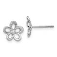 thumbnail image 1 of 14k White Gold Diamond Flower Earrings EM3981, 1 of 3