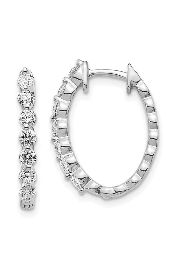 14k White Gold Diamond Hinged Hoop Earring Mountings