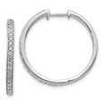 thumbnail image 1 of 14k White Gold Diamond Hinged Hoop Earrings EM4266, 1 of 2