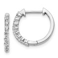 thumbnail image 1 of 14k White Gold Diamond Hinged Hoop Earrings, 1 of 4