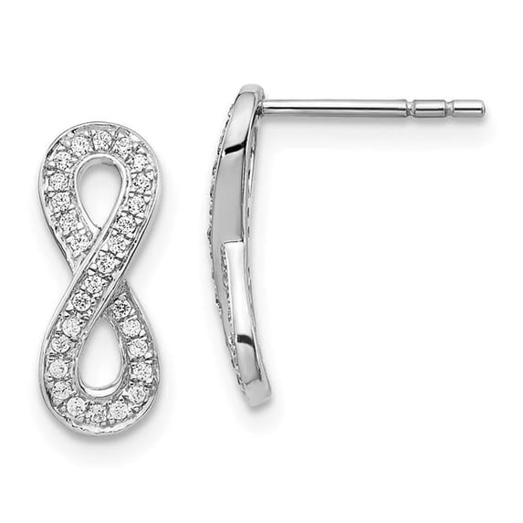 14k White Gold Diamond Infinity Earrings EM5513