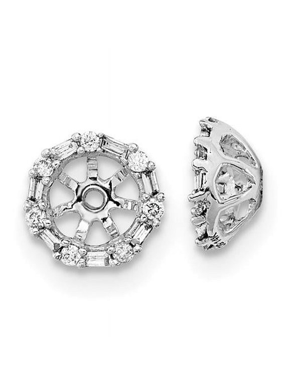 14k White Gold Diamond Earring Jackets EM4024