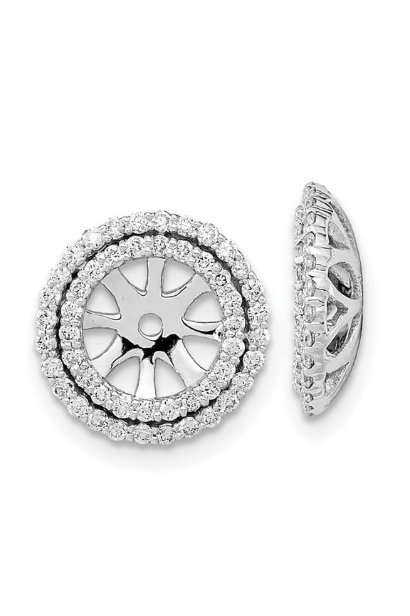 14k White Gold Diamond Earring Jackets EM4021