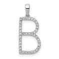 thumbnail image 1 of 14K White Gold Diamond 0.114-CT Block Letter B Initial Charm Pendant, 1 of 4