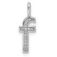 thumbnail image 1 of Finest Gold 14K White Gold Diamond Lower Case Letter F Initial Pendant, 1 of 4
