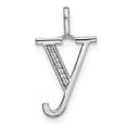 thumbnail image 1 of 14K White Gold Diamond 0.021-CT Lower Case Style Y Initial Charm Pendant, 1 of 4