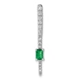 thumbnail image 1 of Finest Gold 14K White Gold Diamond & Rectangle Emerald Fancy Chain Slide, 1 of 1