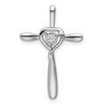 thumbnail image 1 of 14k White Gold Diamond Heart Omega Slide Pendant PM5111, 1 of 3