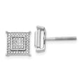 thumbnail image 1 of 14k White Gold Diamond Small Double Square Bezel Post Earrings EM5476, 1 of 4
