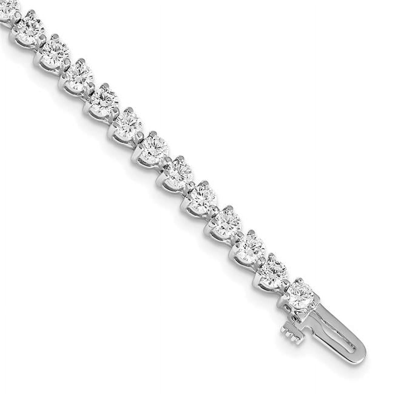 Finest Gold 14K White Gold Diamond Tennis Bracelet Mounting