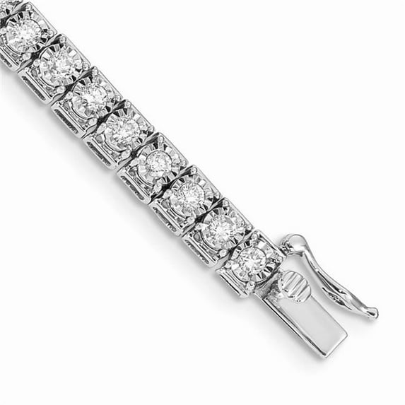 Finest Gold 14K White Gold Diamond Tennis Bracelet
