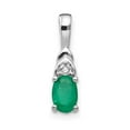 thumbnail image 1 of Finest Gold 14K White Gold Emerald & Diamond Pendant, 1 of 3