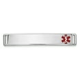 thumbnail image 1 of 14K White Gold 34x6mm Off-Center Red Epoxy Enameled Medical ID Plate # 817 XM646W, 1 of 2