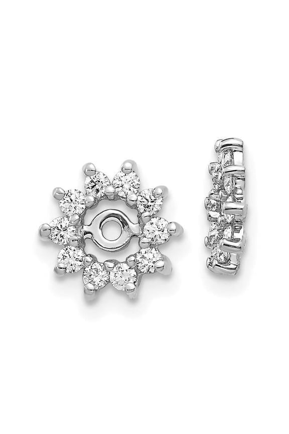 14K White Gold Fancy Diamond Jacket Mounting Earring