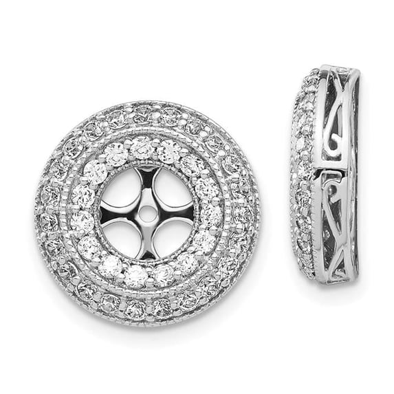 Finest Gold 14K White Gold Fancy Diamond Jackets Earring