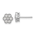 thumbnail image 1 of Finest Gold 14K White Gold Floral Diamond Post Earrings, 1 of 4