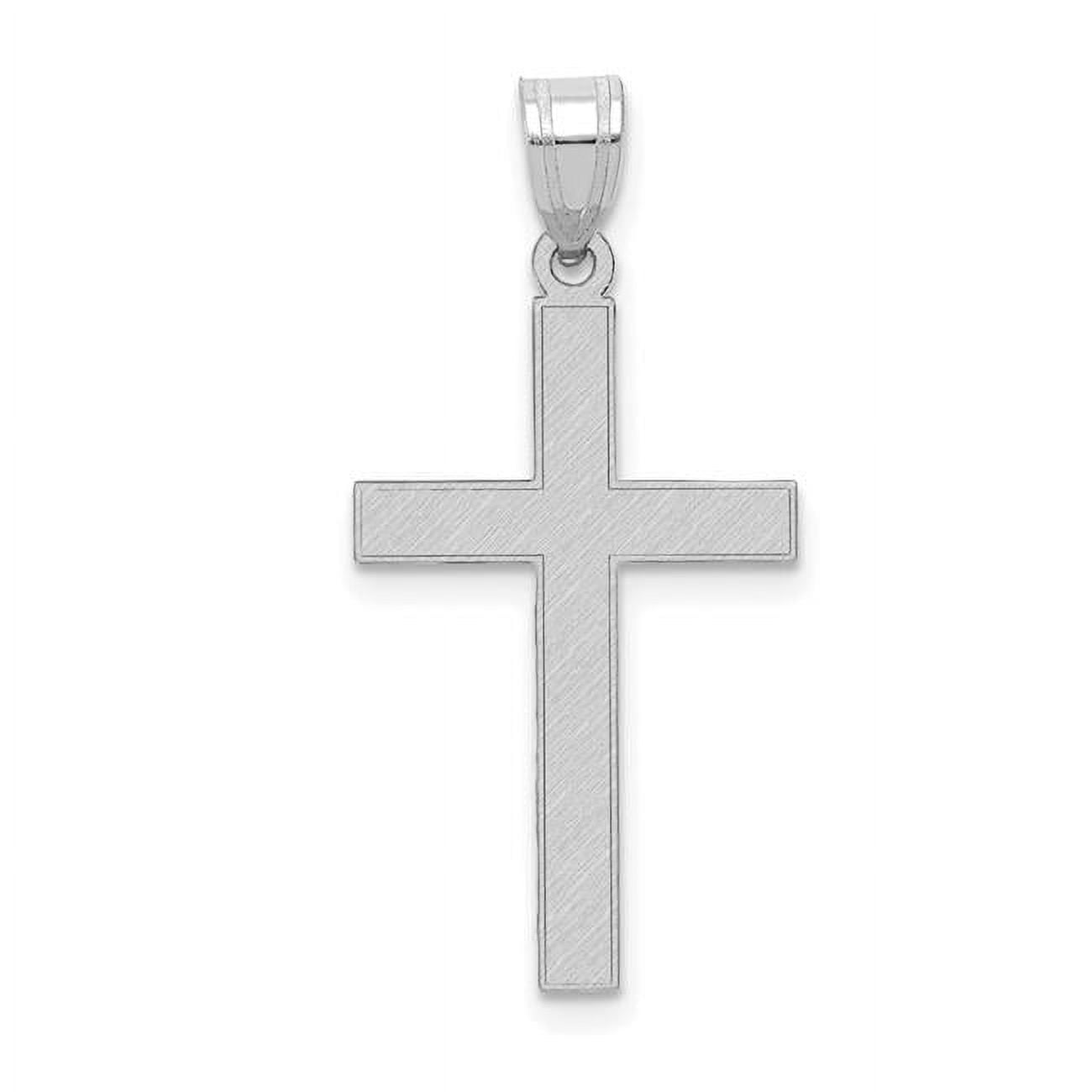14k White Gold Flat Design Cross Pendant main image 1
